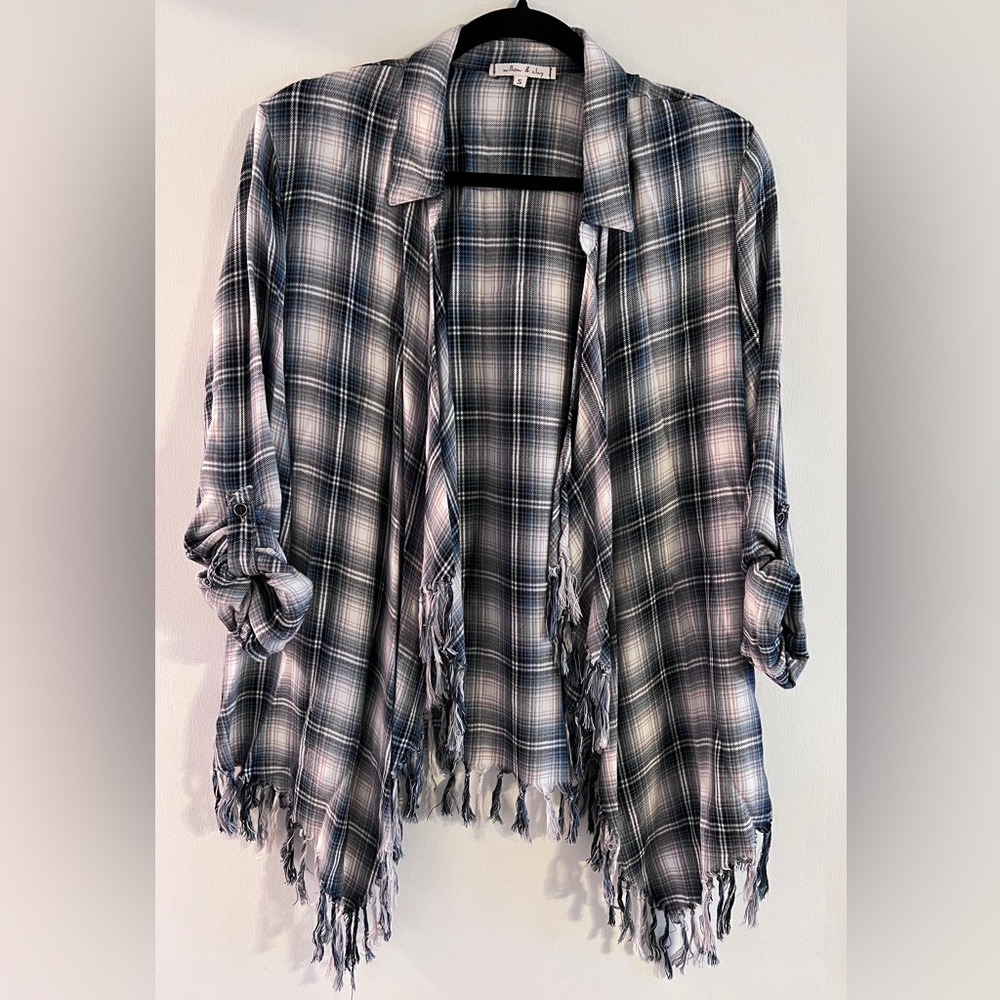Willow and Clay flannel cardigan